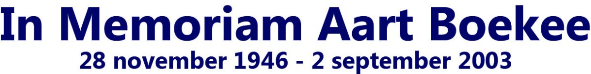 In memoriam Aart Boekee